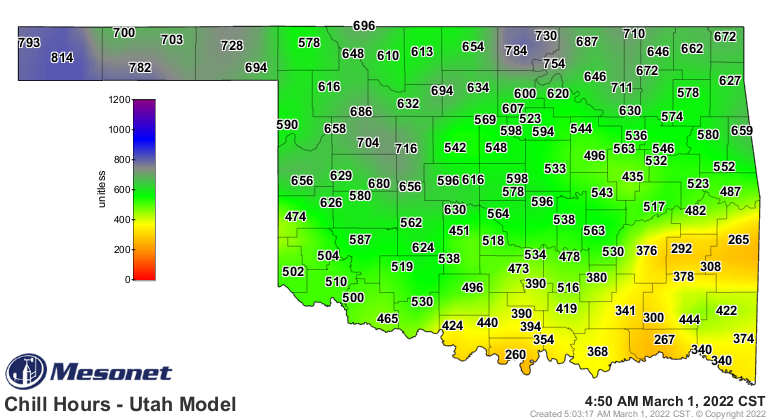 Chill Hours - Utah Model March 1, 2022