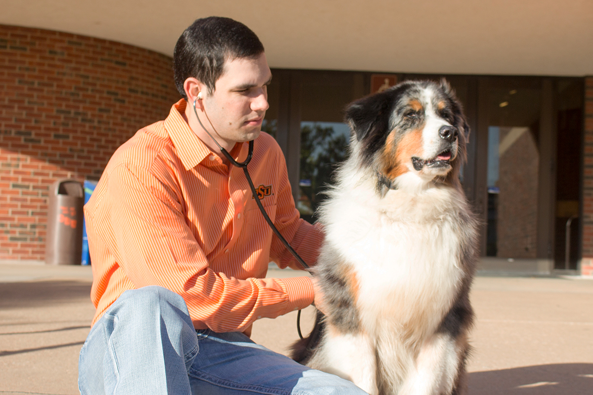 Student with dog Student with dog