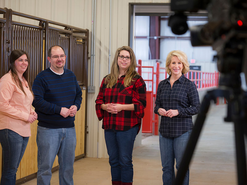 SunUp recording a holiday segment at the soon to be open Charles and Linda Cline Equine Teaching Center. SunUp recording a holiday segment at the soon to be open Charles and Linda Cline Equine Teaching Center.