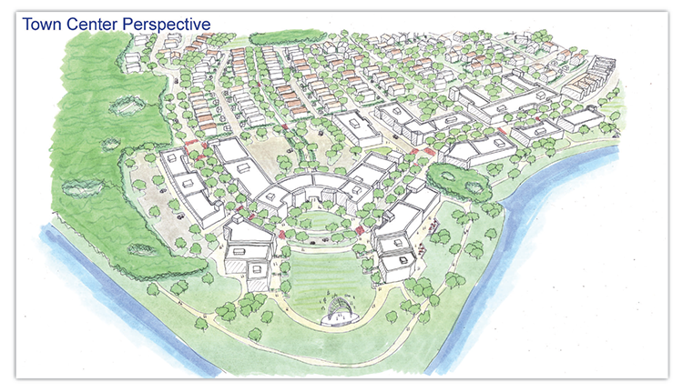 LA 4525 Studio 6: New Urban Town, Town Center Perspective