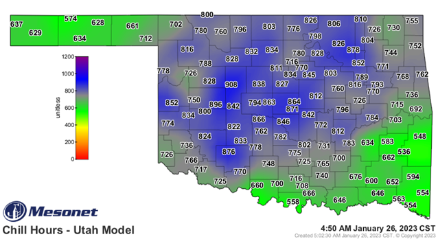 Chill Hours 26 January 2023 CSTS Chill Hours Utah Model 26 January 2023 CST