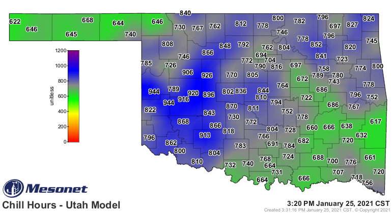 Chill Hours 25 January 2021 CST Chill Hours Utah Model 25 January 2021 CST