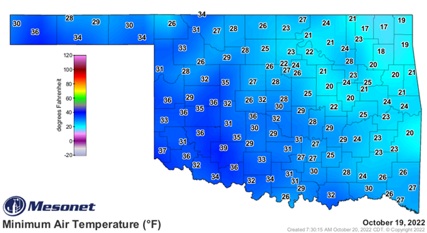 October 19, 2022 low temperatures October 19, 2022 low temperatures