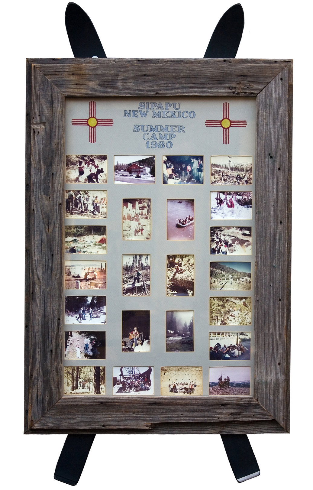 Collage board displaying photos from Forestry Camp 1980.