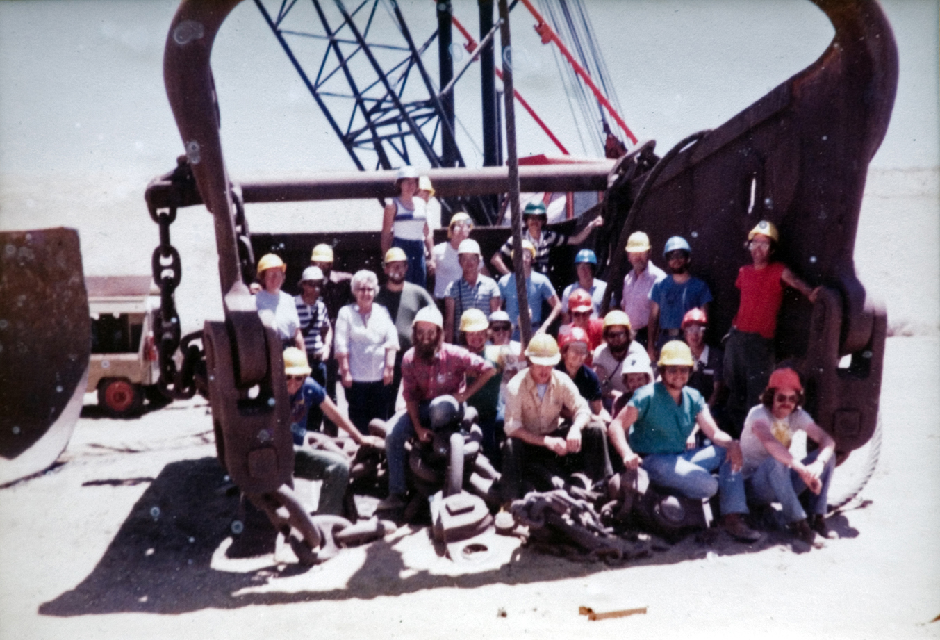 The camp group poses for a photo while at a jobsite.