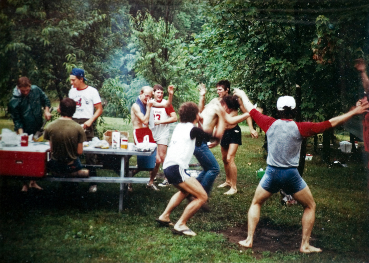 Students enjoying their time at the campsite.